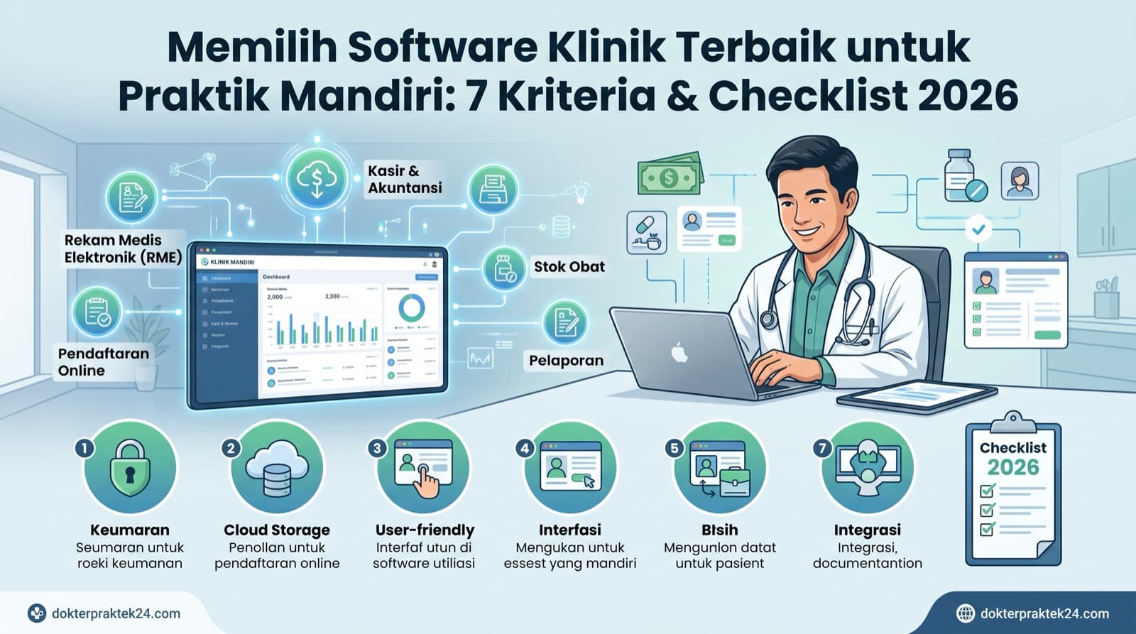 Memilih Software Klinik Terbaik untuk Praktik Mandiri: 7 Kriteria & Checklist 2026